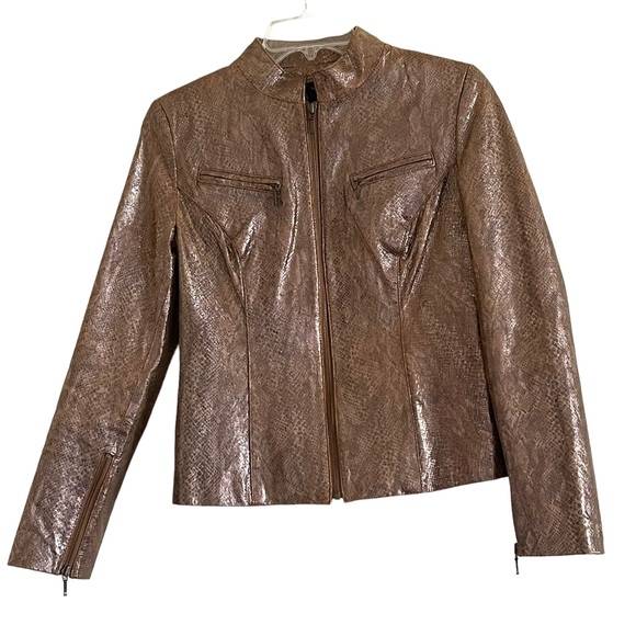 Vakko Jackets & Blazers - Vintage 90s VS2 by Vakko brown animal printed leather jacket